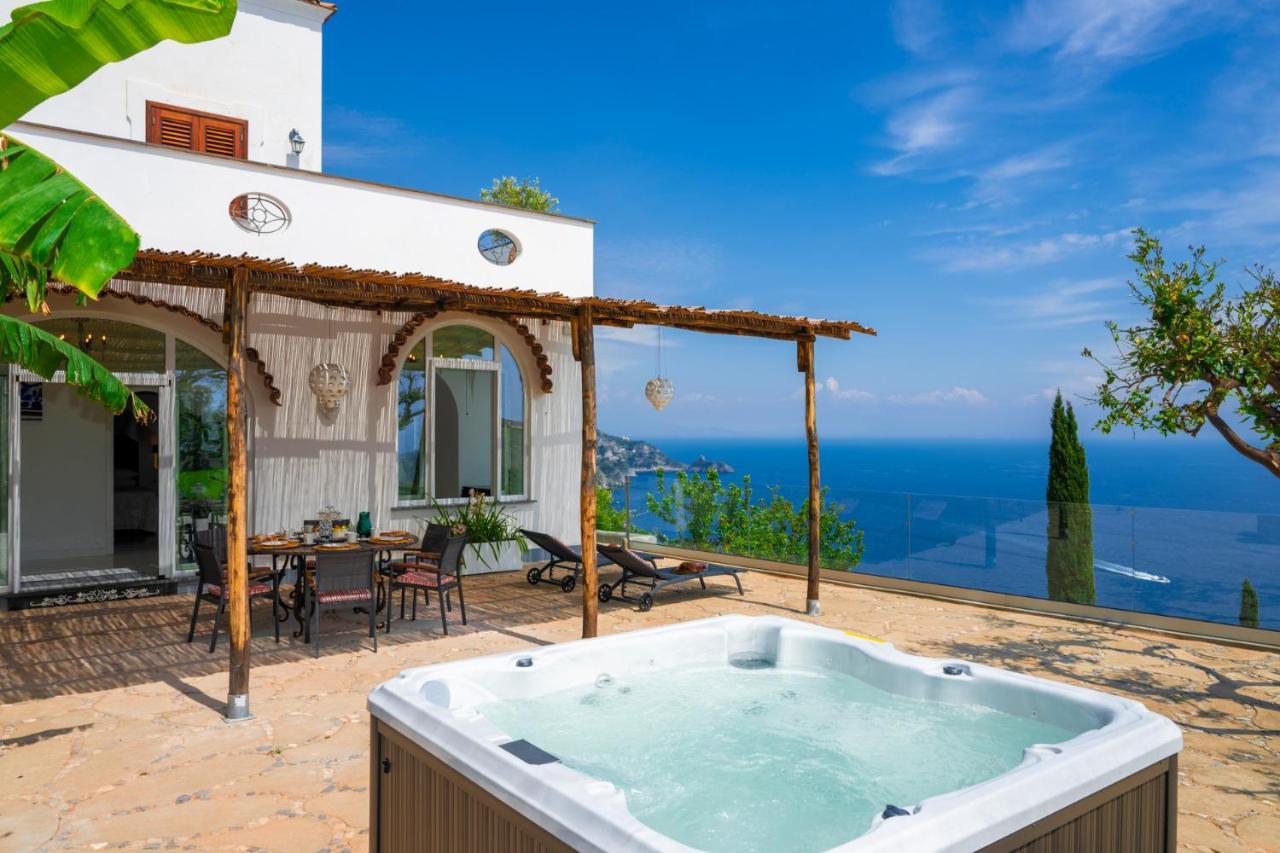 Villa Mimina - Exclusive Villa With Garden, Jacuzzi And Sea View Praiano Exterior photo